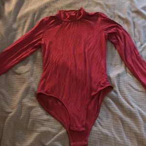 Red backless bodysuit